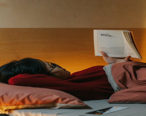 Reading a physical book before going to sleep